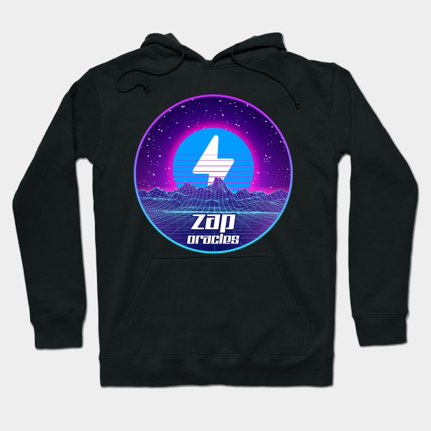 Zap Oracles to the Moon Digital Crypto BTC Retro Spaceship Hoodie by TheBeardComic